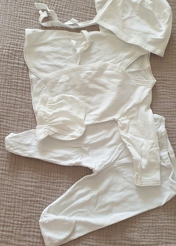 Bebek Beyaz Alt Üst Takımı. hastane çıkışı - Görsel 3