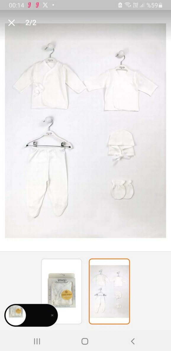 Bebek Beyaz Alt Üst Takımı. hastane çıkışı - Görsel 4