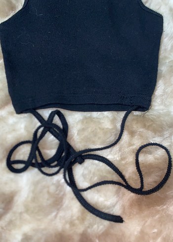 m Beden Siyah Crop bağlamalı