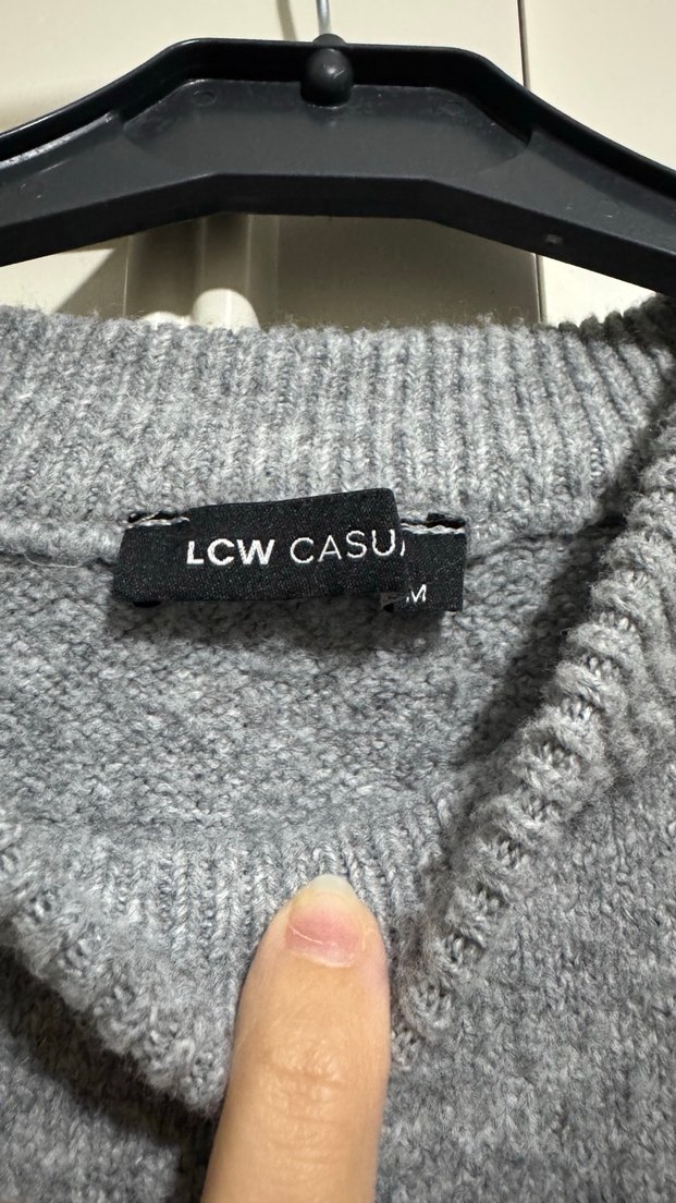 Gri Siyah Çizgili Örgü Kadın Kazak - Görsel 3