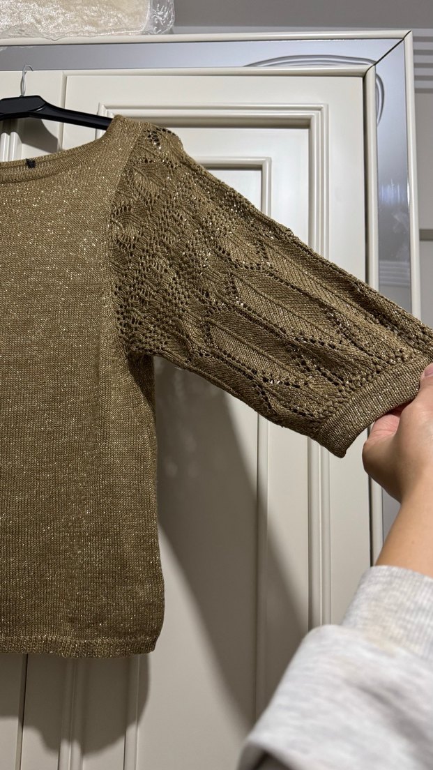 Bej Örgü Kadın triko - Görsel 2