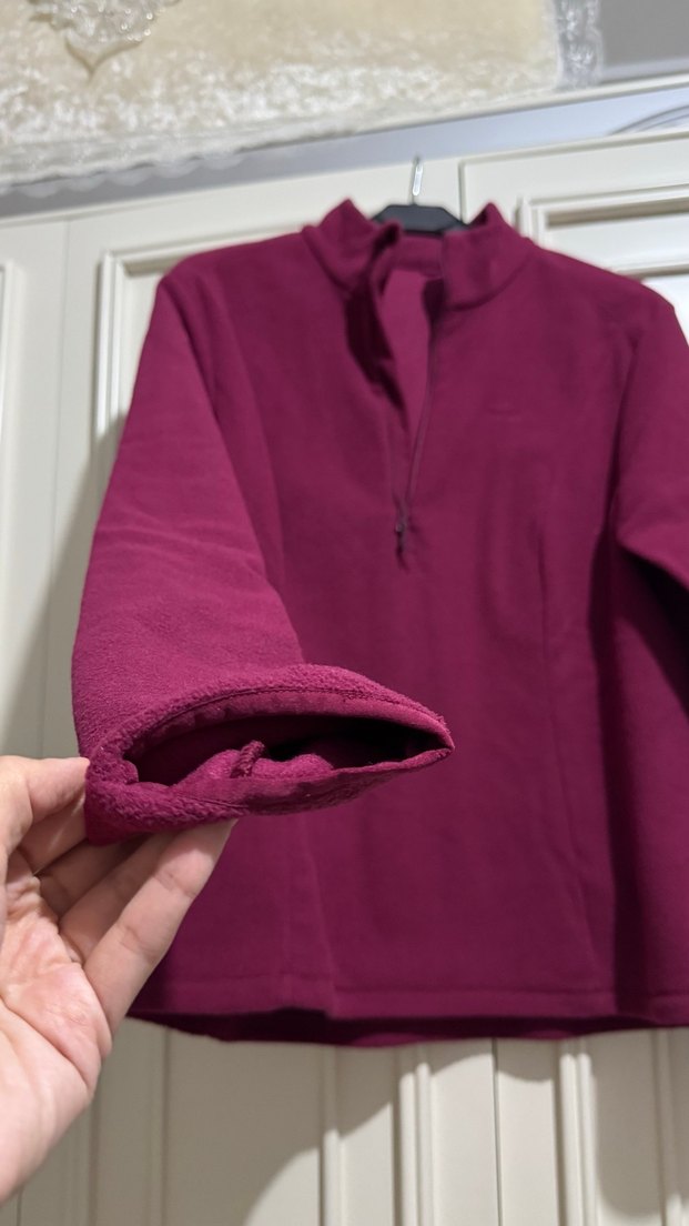 Fuşya Fermuarlı Yarım Balıkçı Yaka Polar - Görsel 2