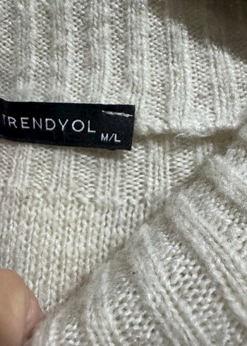 Krem renk Örgü Kadın Triko Kazak - Görsel 2