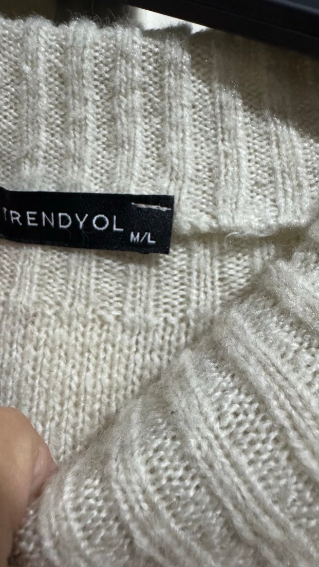 Krem renk Örgü Kadın Triko Kazak - Görsel 2