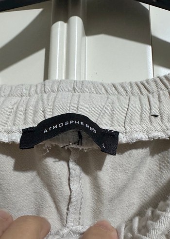 Bej Kadın Keten Geniş Paça Pantolon - Görsel 2