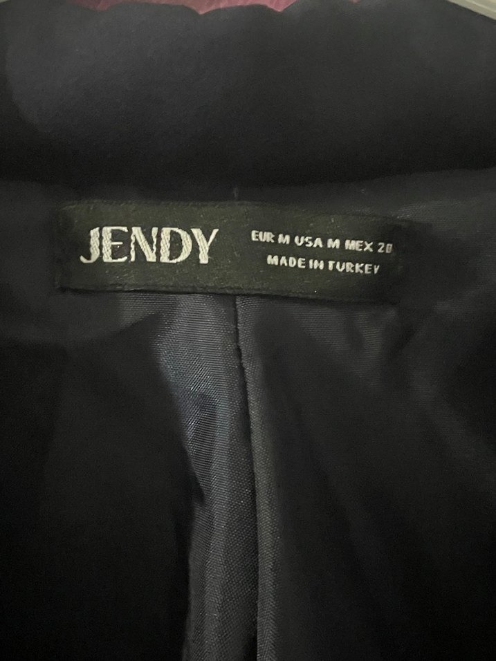 Düğmeli Koyu Mavi Kadın Blazer Ceket - Görsel 5