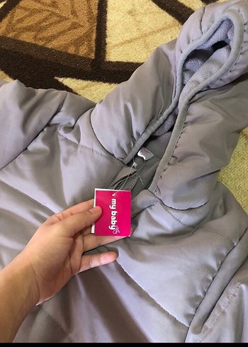 Gri Fermuarlı Bebek Erkek Kar Tulumu - Görsel 5