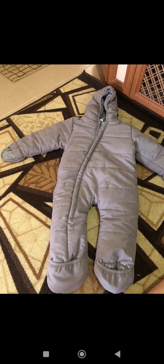 Gri Fermuarlı Bebek Erkek Kar Tulumu - Görsel 2