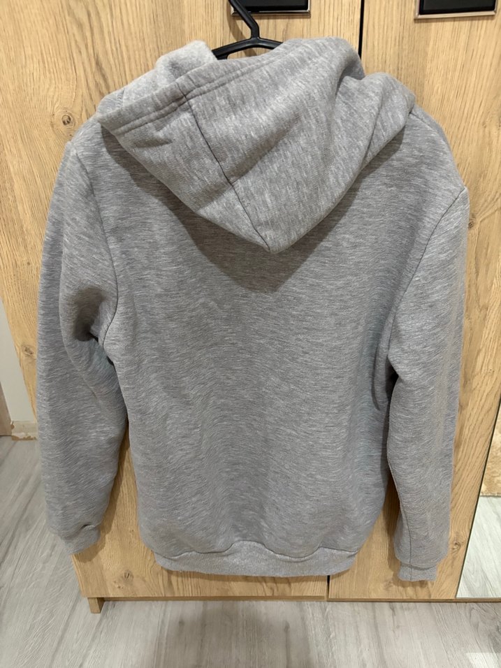Gri Kapüşonlu MAVİ Baskılı Sweatshirt - Görsel 2