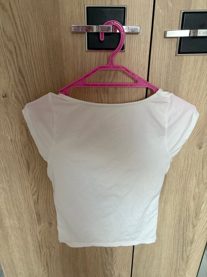 Kadın Beyaz Kısa Kollu Mini Tişört - Görsel 2