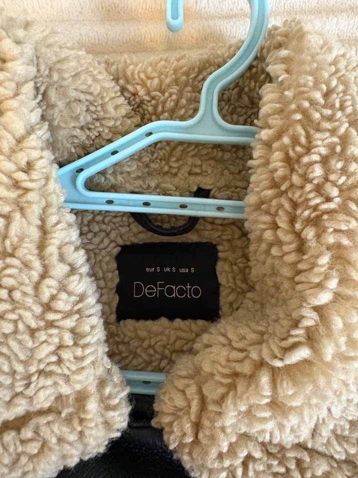 Kürklü Siyah Deri Kadın Ceket - Görsel 3