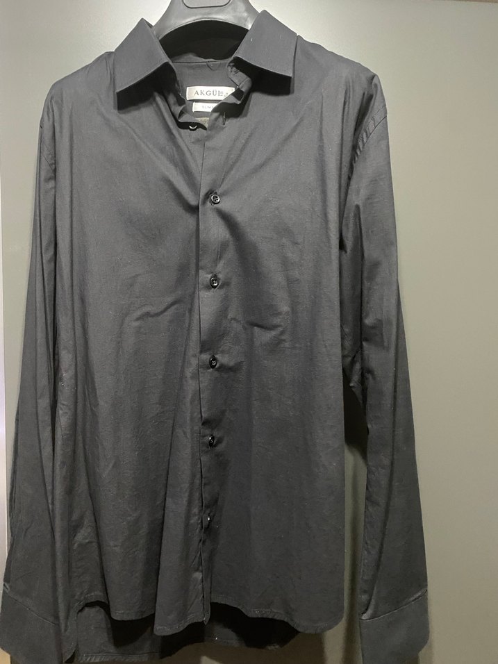 Siyah Slim Fit Kısa Kollu Erkek Gömlek - Görsel 2