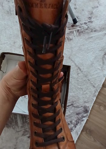 Toka Detaylı Kahverengi Deri Biker Bot - Görsel 7