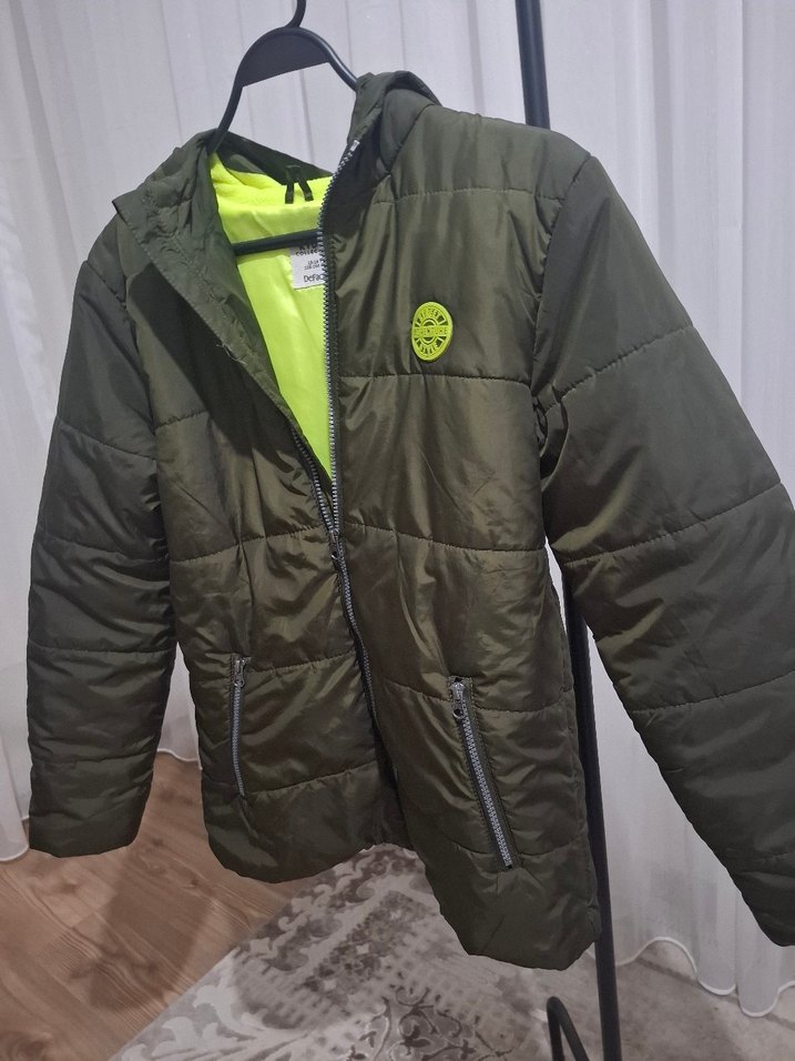 Erkek Çocuk Haki Fermuarlı Mont - Görsel 4