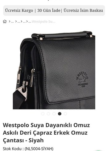 Siyah Erkek çantası omuz - Görsel 3