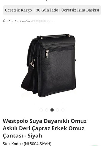 Siyah Erkek çantası omuz - Görsel 5