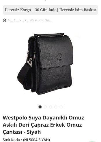 Siyah Erkek çantası omuz - Görsel 2