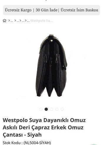 Siyah Erkek çantası omuz - Görsel 4