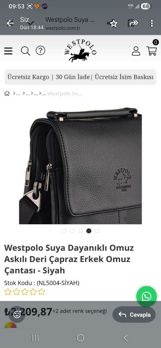 Siyah Erkek çantası omuz - Görsel 3