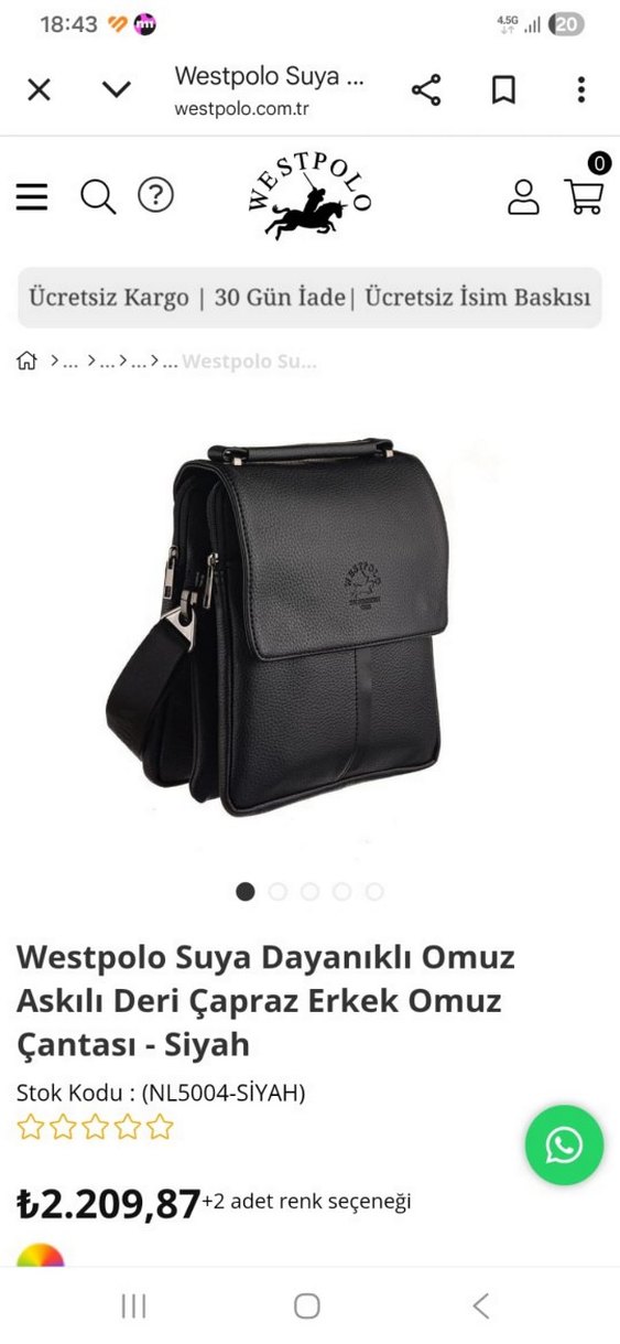 Siyah Erkek çantası omuz - Görsel 2