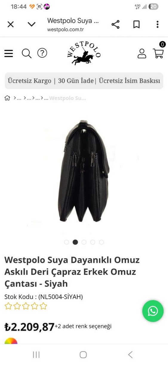 Siyah Erkek çantası omuz - Görsel 4