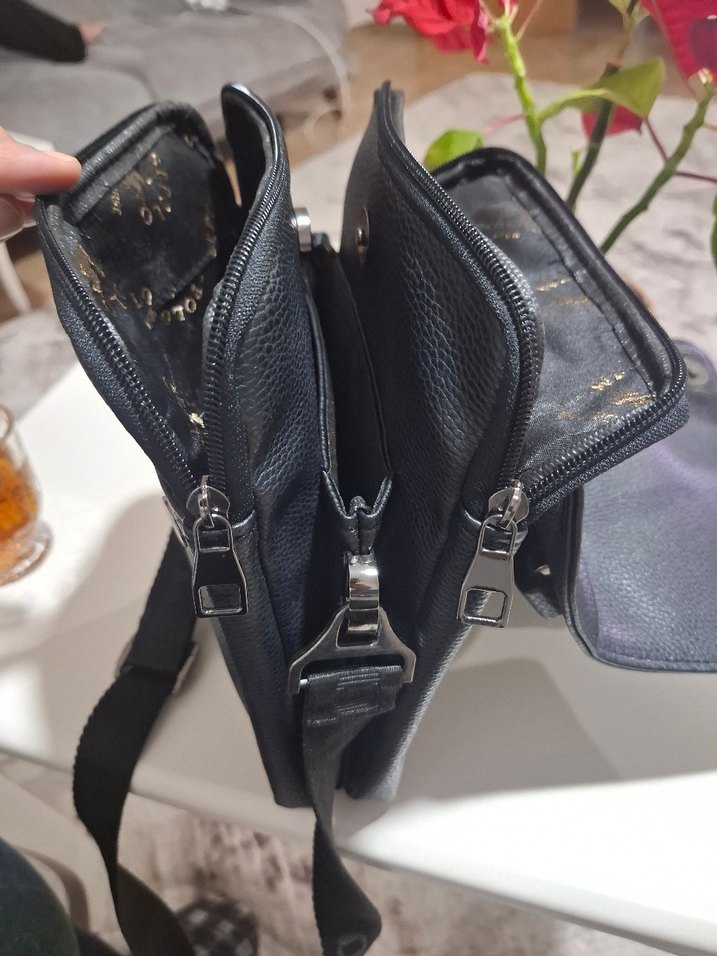 Siyah Erkek Omuz Çantası Tokalı - Görsel 5