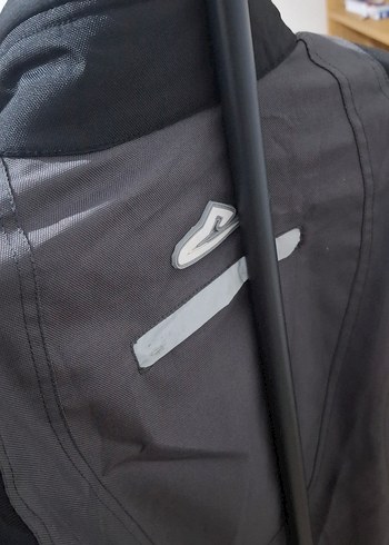 Gri Kısa Biker Ceket, Fermuarlı, Baskılı - Görsel 5