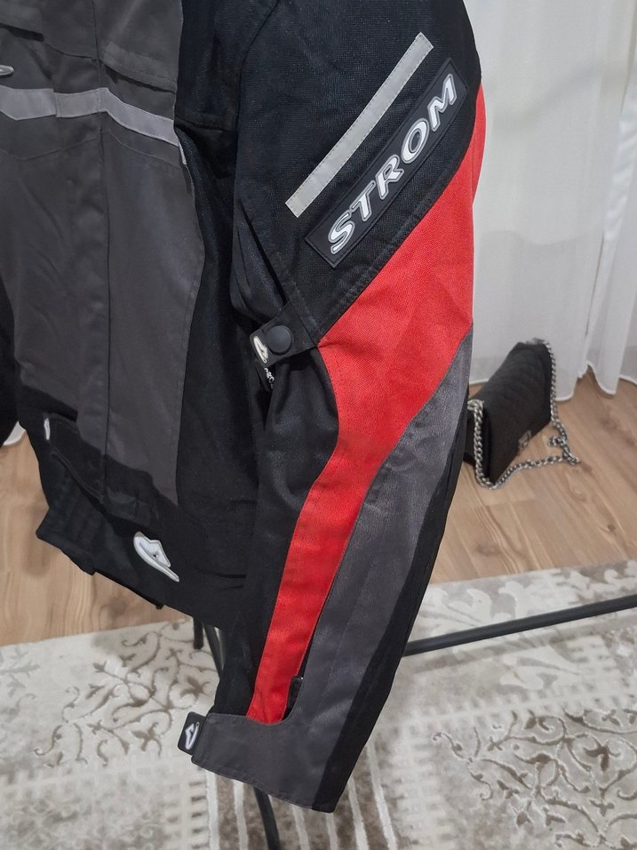 Gri Kısa Biker Ceket, Fermuarlı, Baskılı - Görsel 4