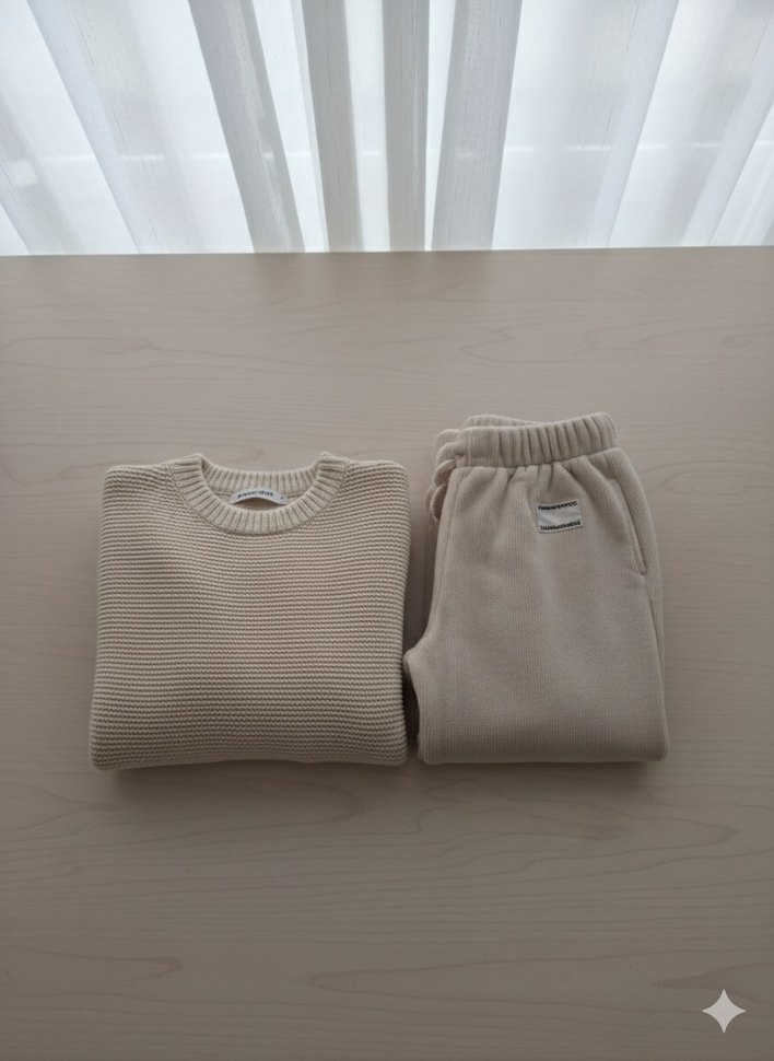 Erkek Çocuk Bej Basic Triko Kazak - Görsel 2