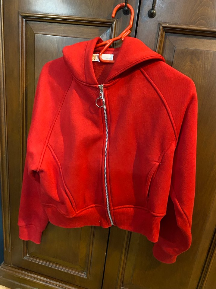 Kırmızı Fermuarlı Kadın Sweatshirt - Görsel 3