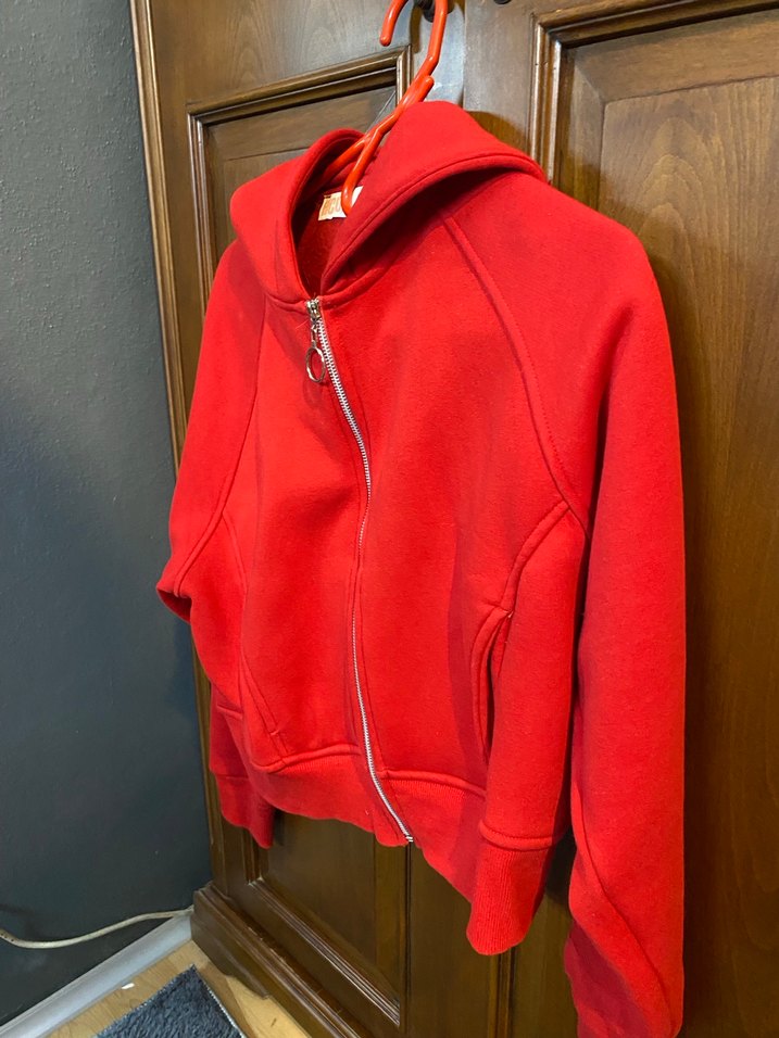 Kırmızı Fermuarlı Kadın Sweatshirt - Görsel 4