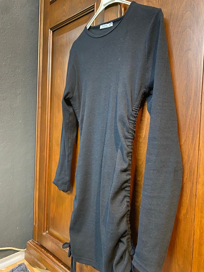 Uzun Kollu Gri Midi elbise - Görsel 2