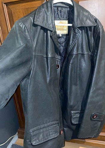 Siyah hakiki Deri Biker Ceket - Görsel 4