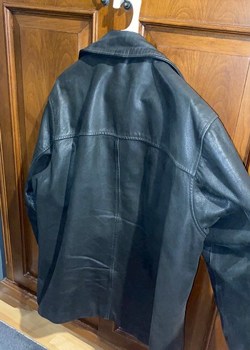 Siyah hakiki Deri Biker Ceket - Görsel 5