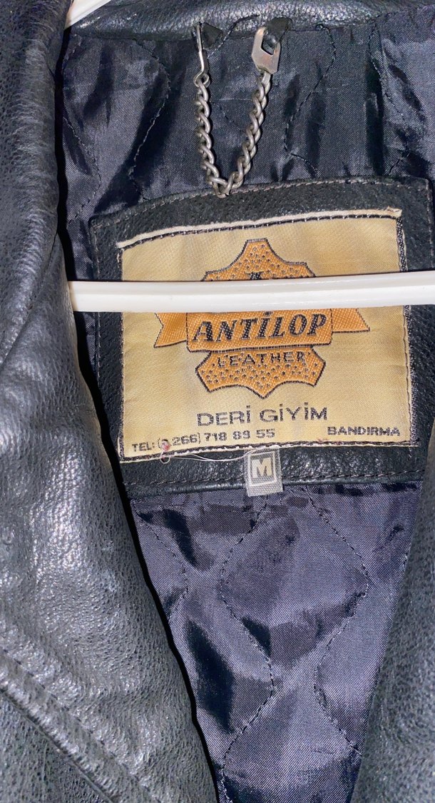 Siyah hakiki Deri Biker Ceket - Görsel 3