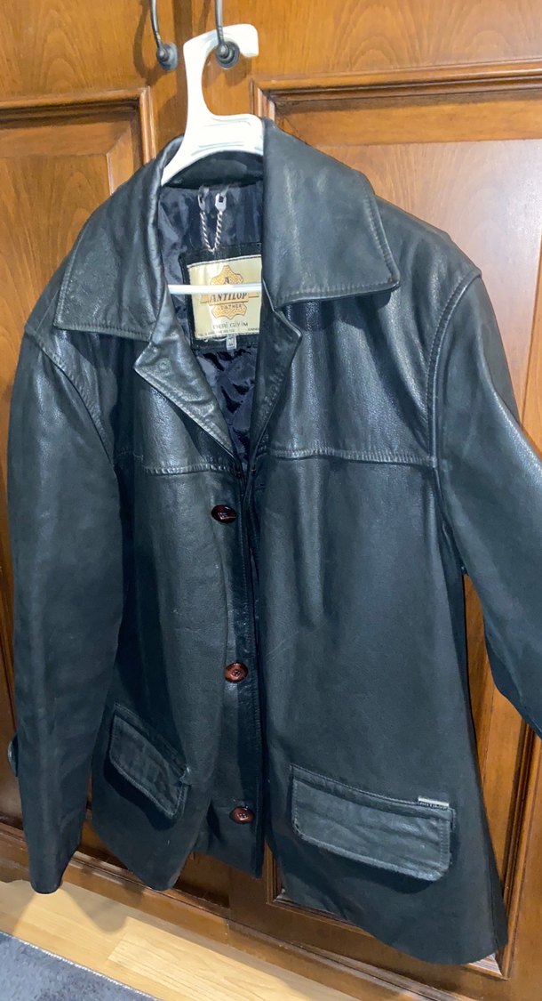 Siyah hakiki Deri Biker Ceket - Görsel 2