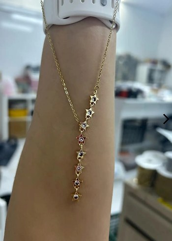Zincir Detaylı Çok Renkli Midi Kolye
