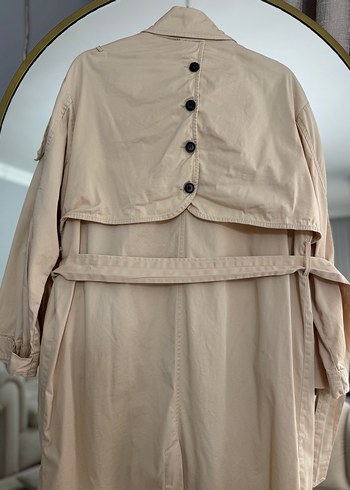 Bej Düğmeli Kadın Trençkot - Görsel 6