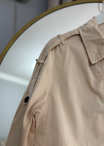 Bej Düğmeli Kadın Trençkot - Görsel 5