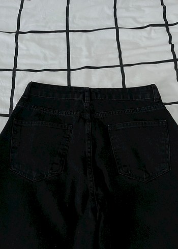 Siyah Wide Leg Kadın Kot Pantolon - Görsel 4