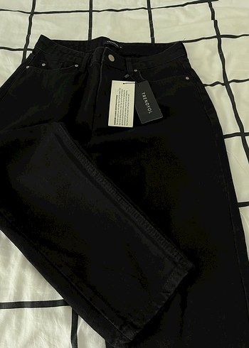 Siyah Mom Kot Pantolon - Görsel 2