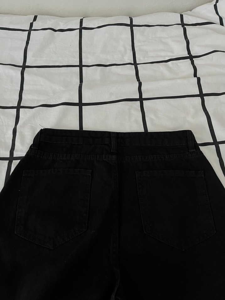 Siyah Mom Kot Pantolon - Görsel 4