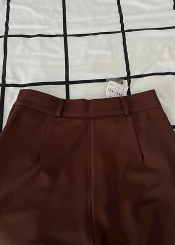 Kadın Kahverengi Wide Leg Kumaş Pantolon - Görsel 5