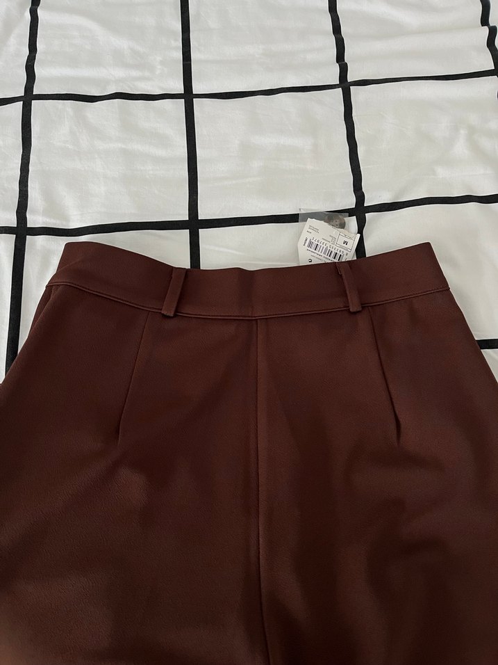 Kadın Kahverengi Wide Leg Kumaş Pantolon - Görsel 5