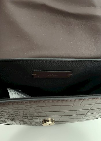 Kahverengi Deri Kadın Çanta Yılan Desenli - Görsel 4