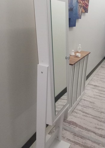 Beyaz Ayaklı Dekoratif Boy Aynası - Görsel 2