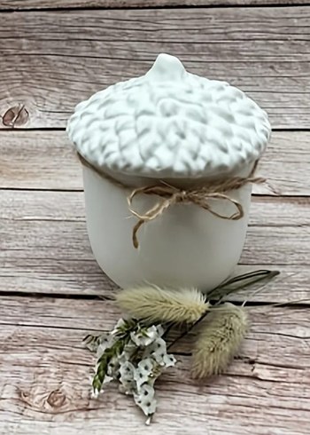 Beyaz Dekoratif Mum ve Mumluk Seti - Görsel 3