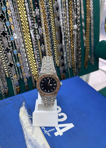 Klasik Erkek Parlak Altın Saat - Görsel 2