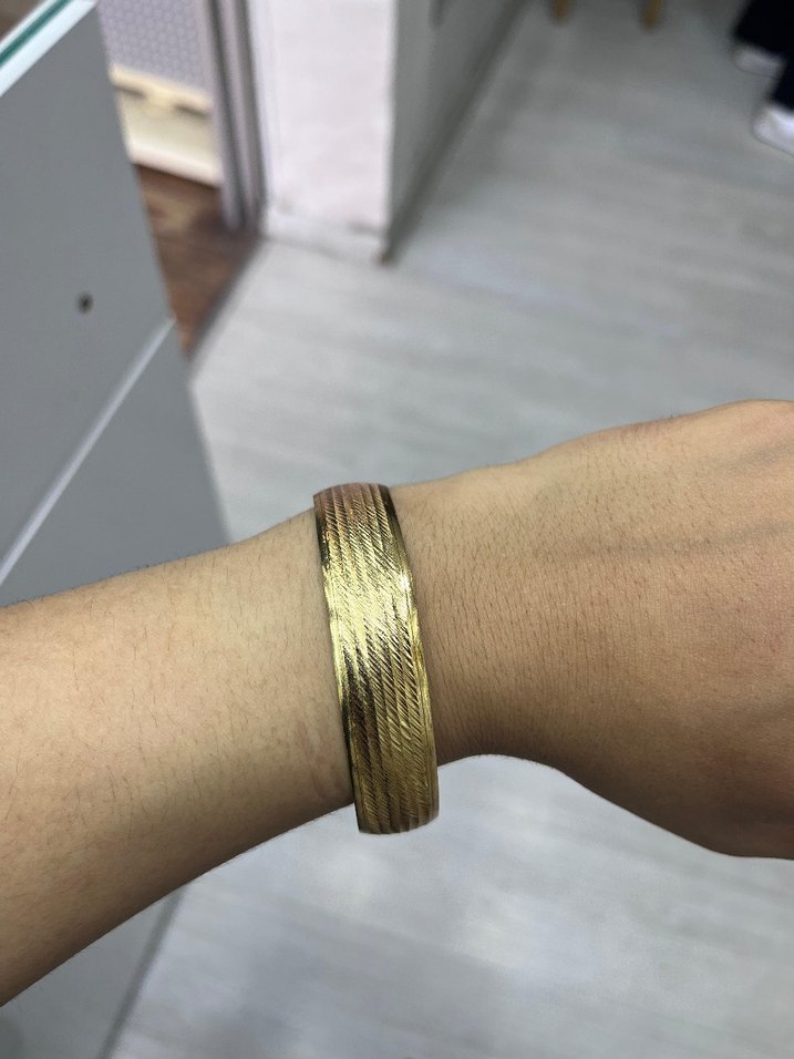 Pilise Detaylı Parlak Altın Bilezik - Görsel 2