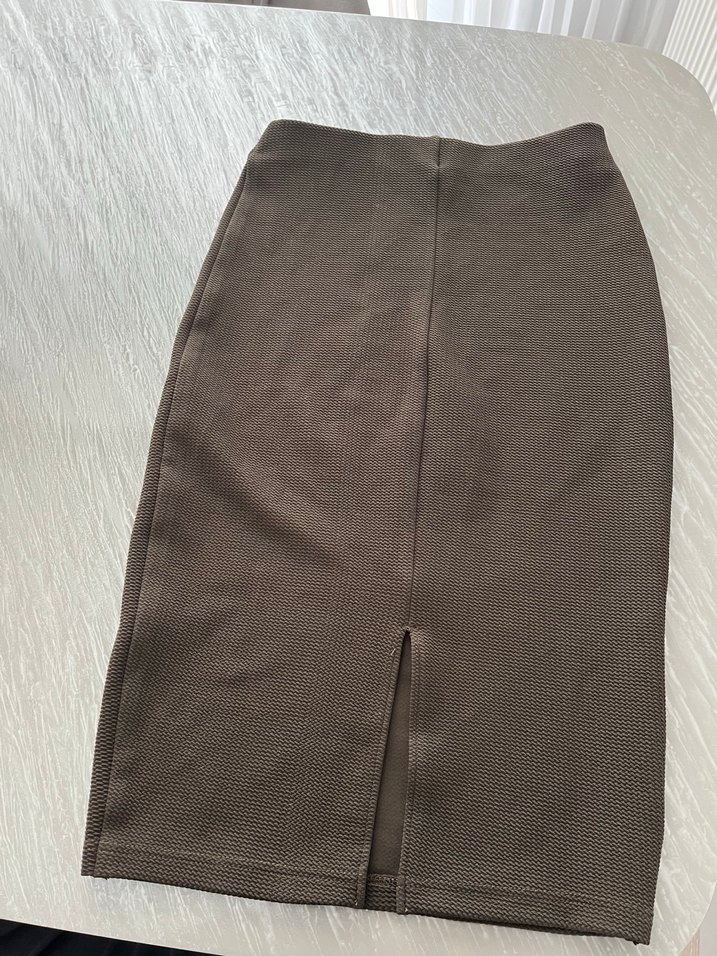 Kahverengi Midi Kalem Etek - Görsel 2